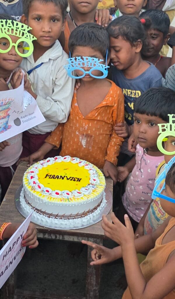 Birthday celebration with underprivileged children in India