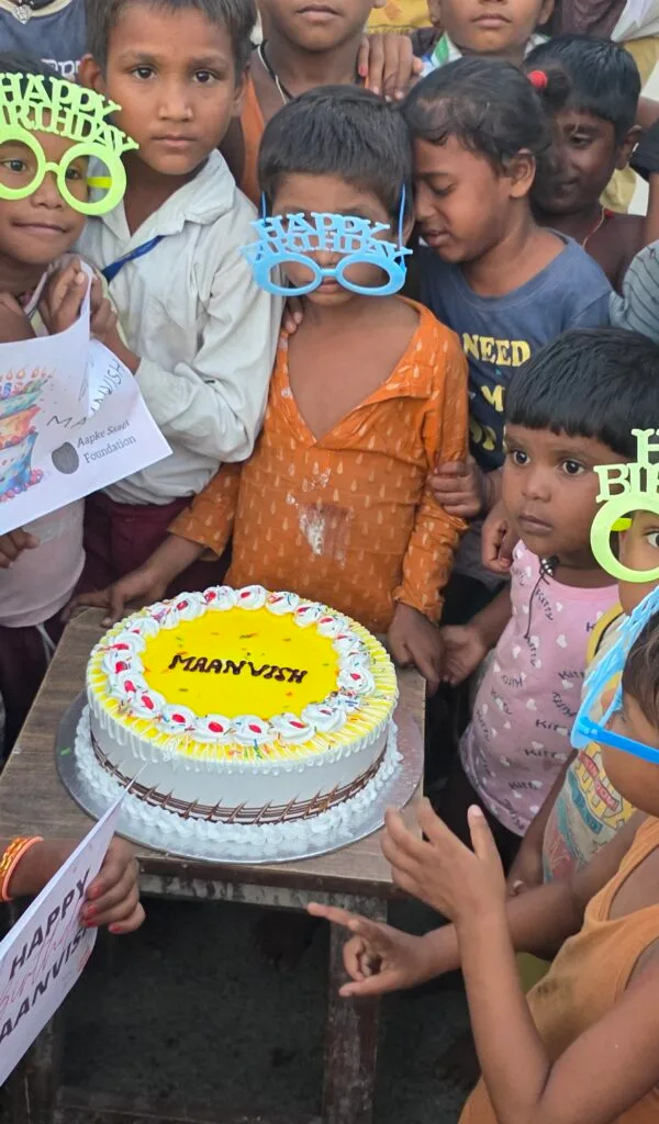 Birthday celebration with underprivileged children in India